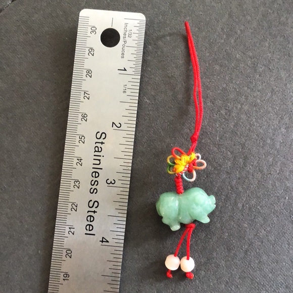 Vintage Jade Piggy Chinese Lucky 🍀 Keychain/Charm - Picture 7 of 7